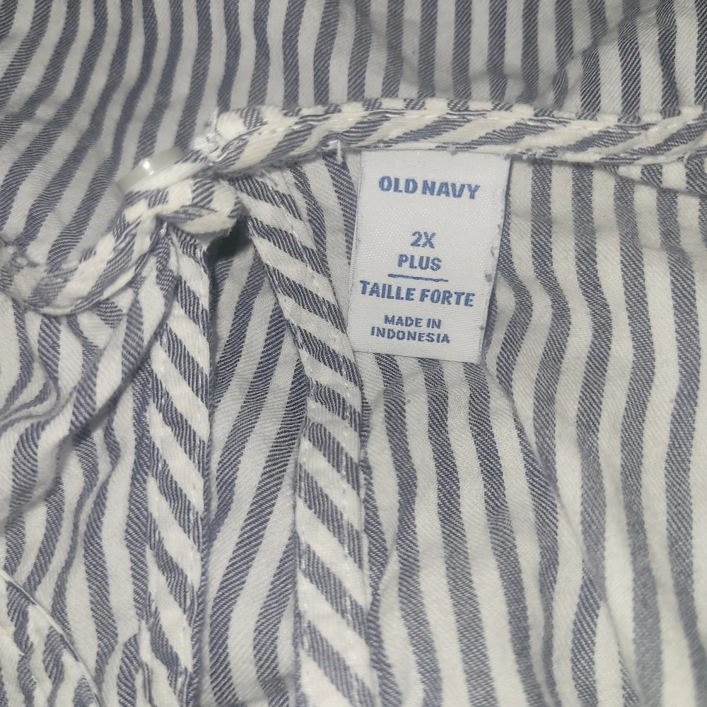 Old Navy Striped V-Neck Short Ruffle Sleeve Top 2X - Picture 6 of 6